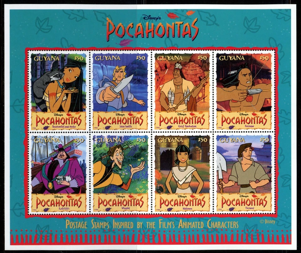 Disney -  Pocahontas Sheet - Guyana (1995) #2950 - Image 1 of 1