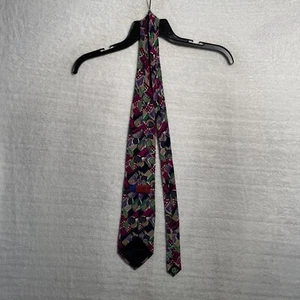 Ungaro Pure Silk Tie Abstract Art Geometric Mens Classic Made Italy Multicolor - Picture 1 of 5