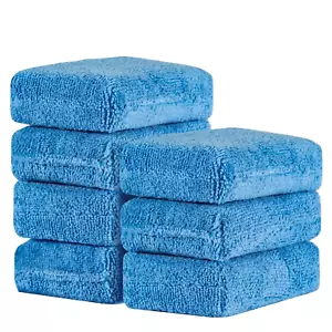 Sukh Microfiber Rectangle Sponge Detailing Pads - Microfiber Wax Foam Applicator - Picture 1 of 12