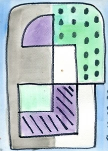 abstract study watercolor 12inx9in - by ronald allen 2023 / b346 - Picture 1 of 1