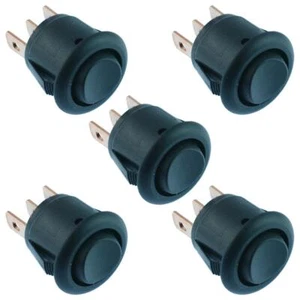 10 x Black Mini Round On-Off-On Rocker Switch SPDT 12A SCI R13-270D - Picture 1 of 1