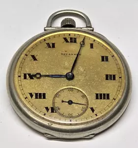 Antique 43mm Tavannes Gold-Tone Dial Pocket Watch for Restoration or Repair - Picture 1 of 4
