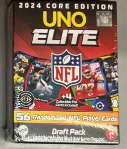2024 Core Edition Uno Elite NFL Draft Pack Booster Box 56 + sigillato 4 carte FOIL - Foto 1 di 1