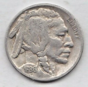 1936 D Buffalo Nickel in OTTIME condizioni ~ VEDI LA SCANSIONE stk b109 - Foto 1 di 4