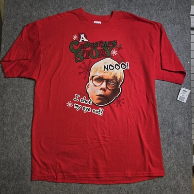 Uma história de Natal nova com etiquetas "Nooo! Camiseta I Shot My Eye Out" tamanho XL Gildan  - Imagem 1 de 4