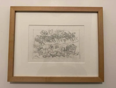ROBERT WILLIAMS PLAY ON WORDS ORIGINAL SKETCH/DRAWING SIGNED - Image 1 of 3
