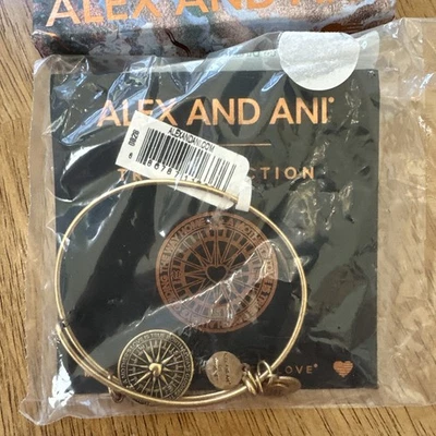 Alex and Ani "True Direction" Mother’s Love Rafaelian Gold Charm Bangle Bracelet - Image 1 of 4