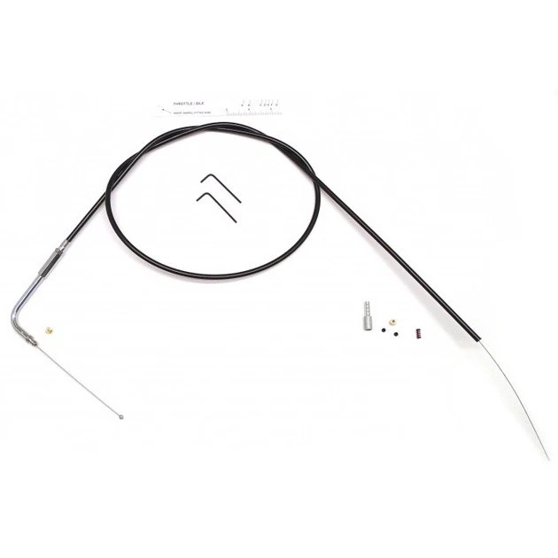 Kit de cables de ralentí Magnum BYO 90 grados codo negro/cromo #494629 Harley Davidson Foto 1 de 1