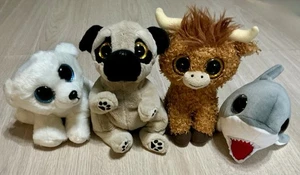 Beanie Baby Lot Izzy Pup Dog, Ari Polar Bear, Angus Scottish Highland Cow, Shark - Picture 1 of 11