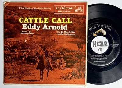 50s Hillbilly PS EP 45 EDDY ARNOLD Cattle Call /Just Call Me Lonesome +2 RCA mp3 - Image 1 of 4