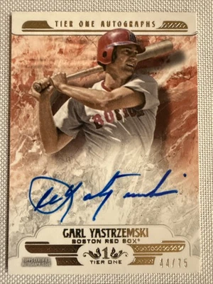 Carl YASTRZEMSKI🔥2016 Topps Tier One Autographs Blue Ink AUTO #T1A-CY 44/75💥 - Image 1 of 2