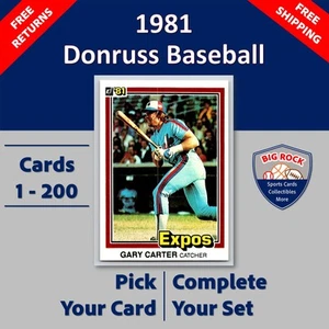 1981 Donruss Baseball Cards #1 - 200 | You Pick | Complete Your Set - Picture 1 of 206