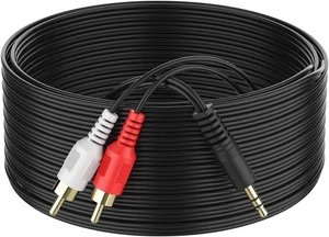 Cable de 3,5 mm a RCA 10 pies TRS macho 2RCA estéreo divisor en Y 10 pies - Imagen 1 de 7