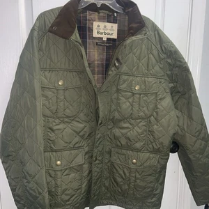 Barbour Men’s Olive Green Heritage  Quilted Tartan Jacket Size XL 🔥🔥🔥 - Picture 1 of 11