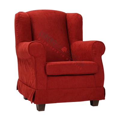 Poltrona imbottita BERGERE in tessuto sfoderabile Bordeaux - Immagine 1 di 4