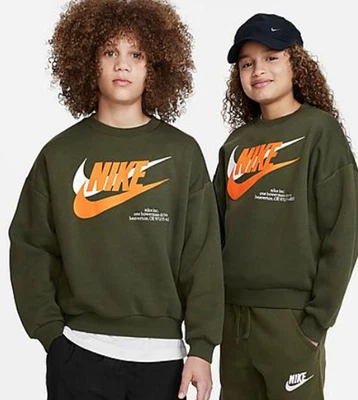 Nike Ropa Deportiva Jóvenes Niños Talla Grande Icono Polar Gran Tamaño Sudadera Verde $58 Foto 1 de 4