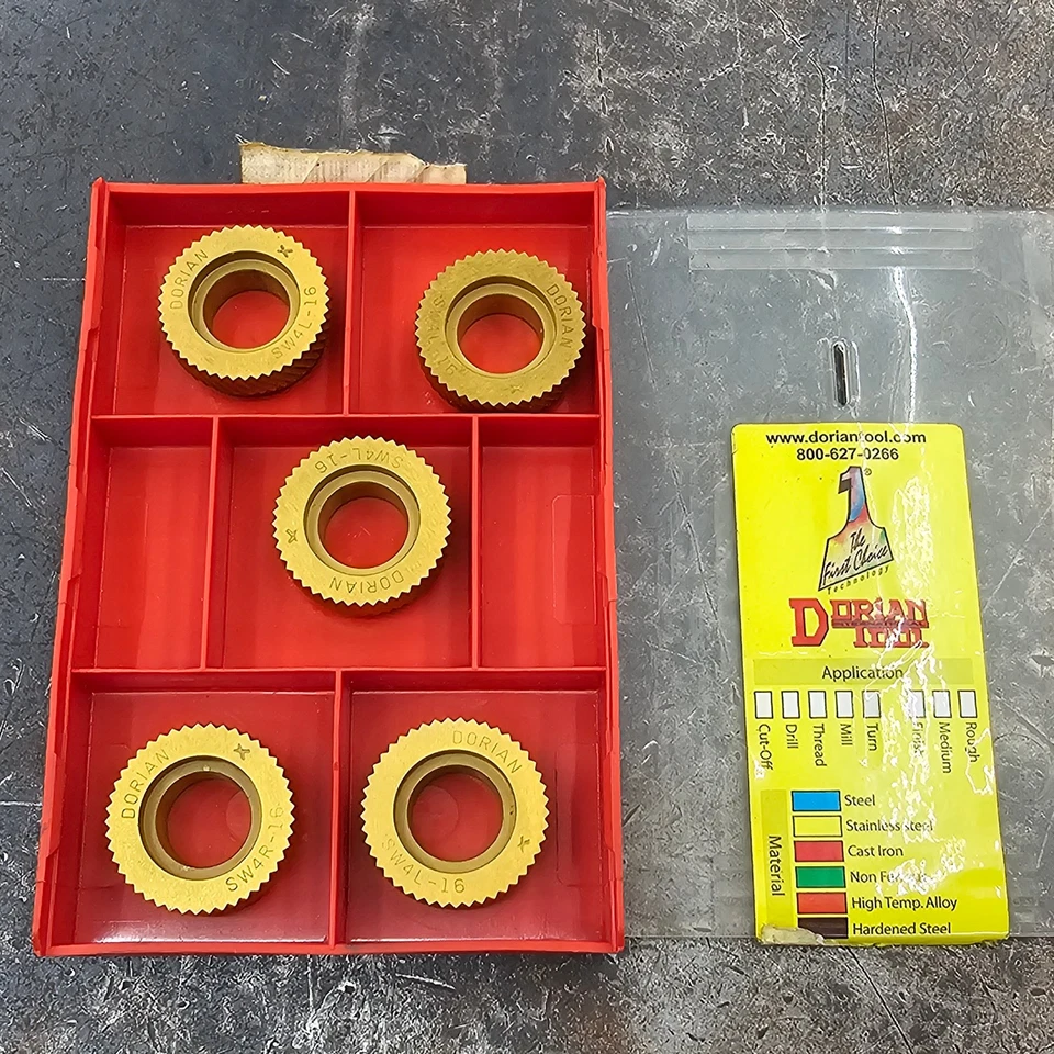 Qty 5 Dorian SW4L-16-C-CP 1x3/8x1/2" 16 TPI CO-PVD Knurl Wheel Diagonal LH Shldr - Image 1 of 2