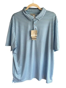 PGA Tour Herren XL Performance Poloshirt Blau Golfschläger Grafikdruck Feuchtigkeit W - Bild 1 von 13