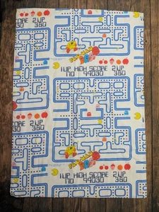 Vintage Bally Midway PAC MAN Handmade Baby Blanket Bedding Maze & Ghosts - Picture 1 of 9