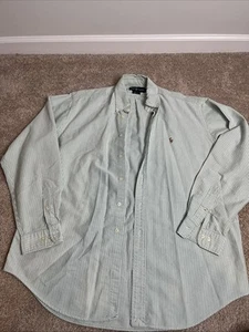 Ralph Lauren Classic Fit Langarmhemd mit Knopfleiste grün gestreift Gr. 16 36/37 - Bild 1 von 5