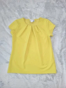 Camicetta elegante Liz Claiborne donna taglia Xsmall gialla manica corta top abbigliamento da lavoro - Foto 1 di 5