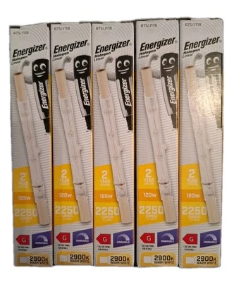 5 x Energizer LINEAR 118mm R7s 2250 Lumens Halogen Bulb 240V ( 120 W )  Dimmable - Image 1 of 4