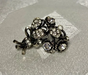 Vintage 1955 Hollycraft Blumenstrauß Brosche mit Strassverzierungen - Bild 1 von 8