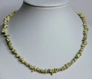 Serpentin Splitterkette Edelstein Grün Collier Getrommelt Halskette Echt ca.45cm - Bild 1 von 1