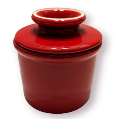 Red Butter Bell Ceramic Butter Holder Crock by L. Tremain 2010 - Image 1 of 4
