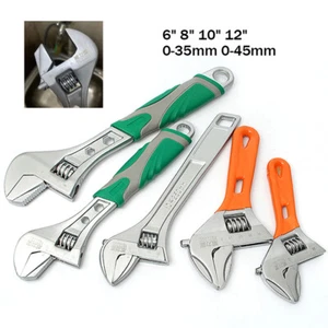 Adjustable Wrench Spanner 8 10" 12" Long 0-25 0-30 0-35 0-37 0-40 0-45mm Opening - Picture 1 of 17