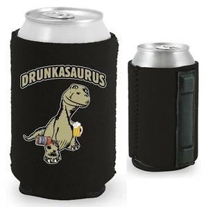 Drunkasaurus Magnetic Can Coolie, Neoprene Collapsible; T-Rex, Dinosaur - Picture 1 of 9
