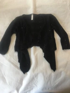 Size Large 10-12 Cherokee Black Long Sleeve Open Front Cardigan Shrug Sweater - Picture 1 of 6