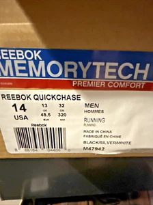 Size 14 - Reebok Quick Chase Black - Picture 1 of 6