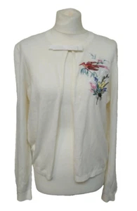 Ted Baker INYGEN Fortune IVORY embroidered cotton cardigan 3 UK M RRP £109 New - Picture 1 of 9