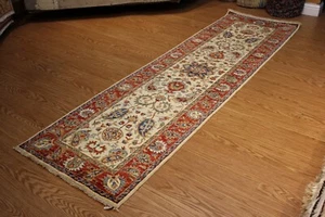 _HALL_RUNNER_RUG 10 Ft. Fine Quality Handmade Rug hand knotted vegetable dyed - Picture 1 of 11