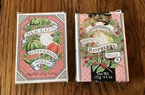 2 NOS 1988 Victoria’s Secret 4.4oz Bar Soaps Raspberry & Melon - Picture 1 of 3