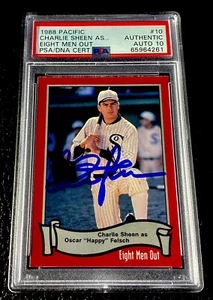 PSA Auto 10 Charlie Sheen 1988 Pacific Eight Men Out Autograph Authentic DNA #10 - Picture 1 of 2