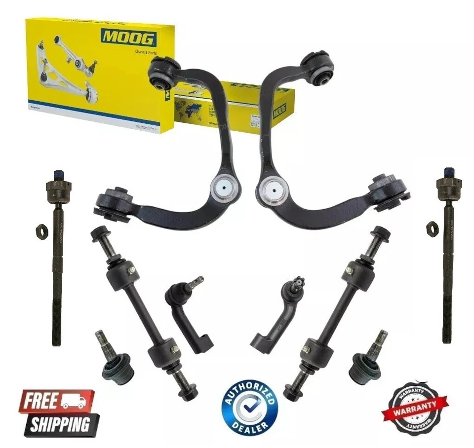 NEW PREMIUM MOOG 4x4 Front Control Arms Tierods Kit for 2009-2014 Ford F-150 5.0 - Image 1 of 1