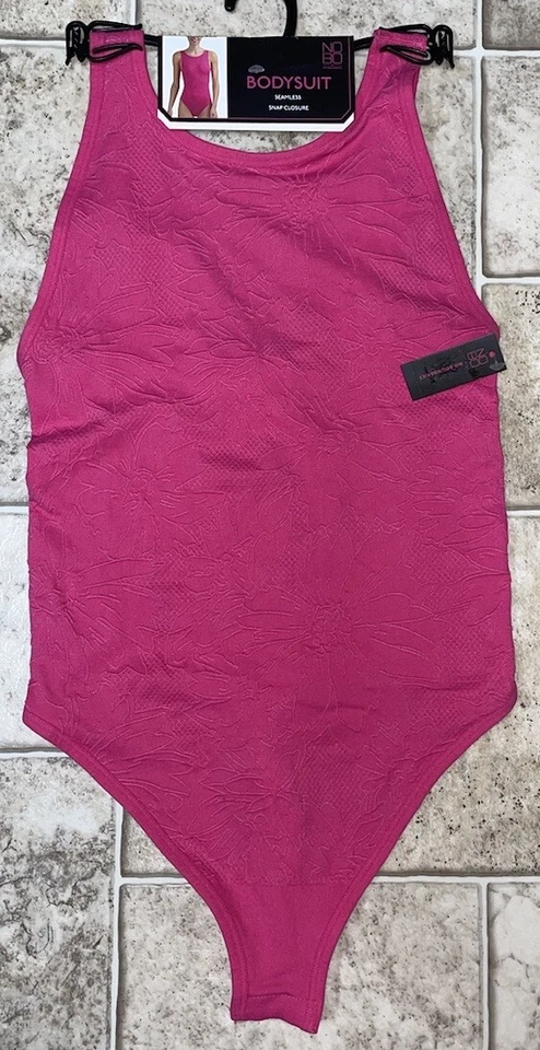 Thong Bodysuit Hot Fuschia Pink Bow Detail Strap Sleeveless Express Womens M