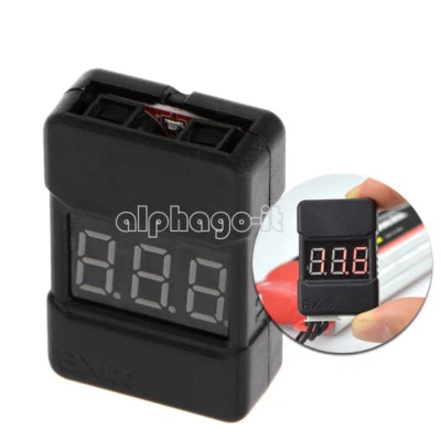 BX100 Voltage Tester Low Voltage Buzzer Alarm Dual Speaker For 1-8S Lipo Battery - Immagine 1 di 4