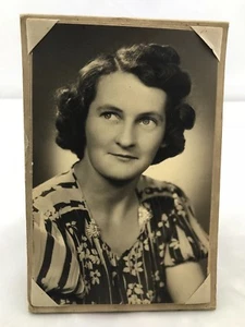 Vintage Woman's Black and White Photo Portrait 1940's Signed Mabel - Picture 1 of 4