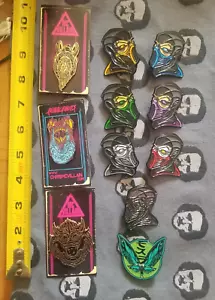 Set of 11 enamel pins Chris McVillain Ninja Kombat My pin monster Krampus Demon - Picture 1 of 5