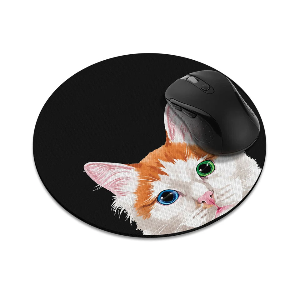 Alfombrilla de ratón redonda para juegos de animales alfombrilla de ratón circular antideslizante para computadora portátil Foto 1 de 1