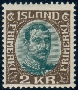 ISLANDIA. 1920. #127. Christian X. 2 Kr, VF MNH (PK2383) - Imagen 1 de 2