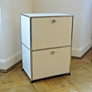 * USM Haller Sideboard Regal Rack * Weiß mit 2 Klappen * 50x35x70cm Nachtschrank - Bild 1 von 2