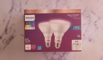 4PACK OF 2 BULBS Philips Smart Wi-Fi Full Color LED Flood Light Light Bulb  - Image 1 of 2