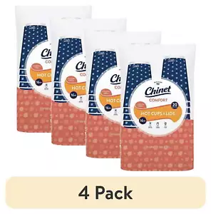 (4 pack) Chinet Comfort® Premium Disposable Paper Hot Cups with Lids, 16 oz - Picture 1 of 11