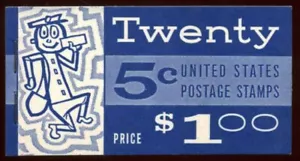 1963 Washington 5c BK112 MISCUT (4 panes Sc 1213a) untagged MNH Slogan 2 - Picture 1 of 3