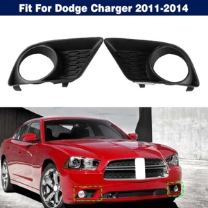 Pair Front Bumper Fog Light Lamp Cover Bezel For Dodge Charger 2011-2014 - Picture 1 of 11