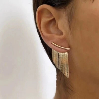 NEW S925 Sterling Silver Long Tassel Earrings (Gold or Silver) - Image 1 of 4